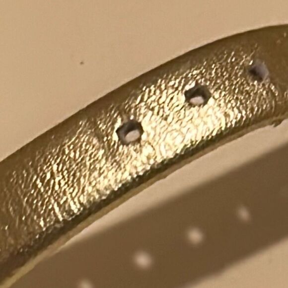 Kate Spade Gold Tone Watch Metallic Leather Band Minimalist Preppy Old Money - Picture 11 of 12